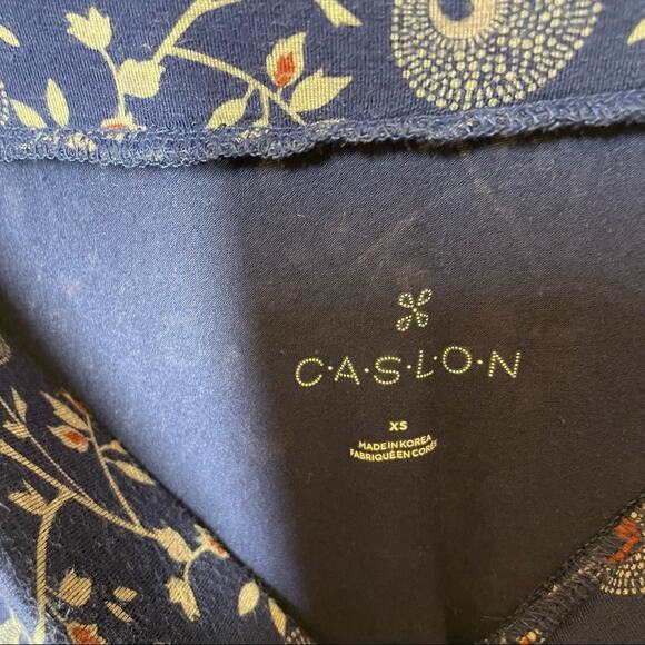 Caslon Blue Jersey Knit Abstract Floral Skirt XS - Picture 5 of 6